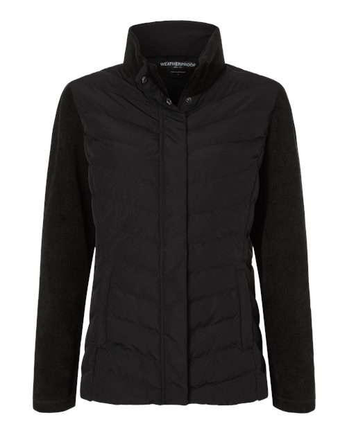 Weatherproof Women's Mixed Media Chevron Jacket - W26719 - EMBROIDERED