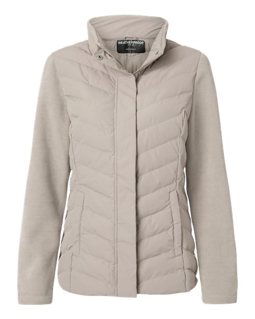 Weatherproof Women's Mixed Media Chevron Jacket - W26719 - EMBROIDERED