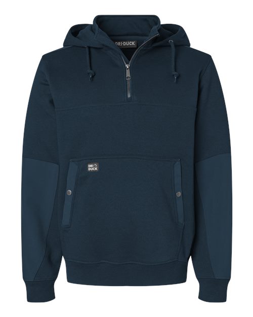 DRI DUCK Men's Mission Quarter-Zip Hooded Pullover - 7349 - EMBROIDERED