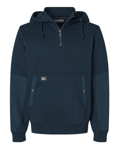 DRI DUCK Men's Mission Quarter-Zip Hooded Pullover - 7349 - EMBROIDERED