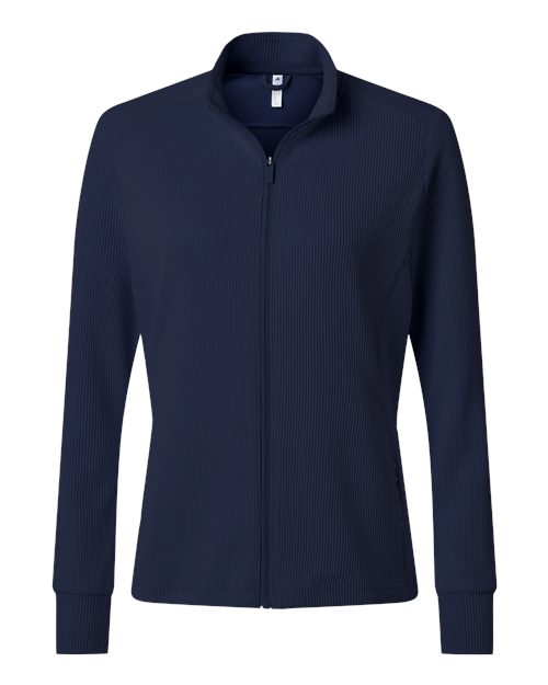 Adidas Women's Performance Textured Full-Zip Jacket - A1015 - EMBROIDERED