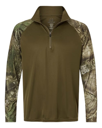 RealTree Unisex Realtree(R) Performance Colorblocked Quarter-Zip Pullover - RT5703 - EMBROIDERED