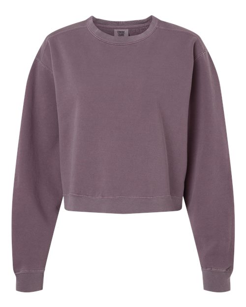 Comfort Colors Women's Garment-Dyed Mid-Length Crewneck Sweatshirt - 1566L - EMBROIDERED