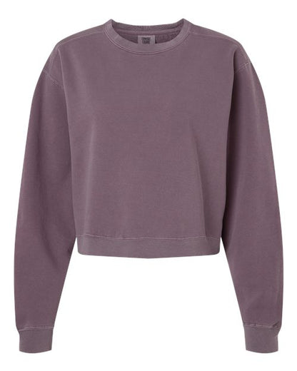 Comfort Colors Women's Garment-Dyed Mid-Length Crewneck Sweatshirt - 1566L - EMBROIDERED