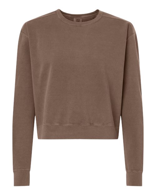 Comfort Colors Women's Garment-Dyed Mid-Length Crewneck Sweatshirt - 1566L - EMBROIDERED