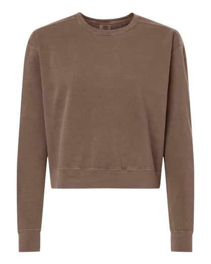 Comfort Colors Women's Garment-Dyed Mid-Length Crewneck Sweatshirt - 1566L - EMBROIDERED