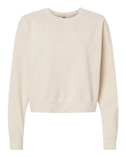 Comfort Colors Women's Garment-Dyed Mid-Length Crewneck Sweatshirt - 1566L - EMBROIDERED