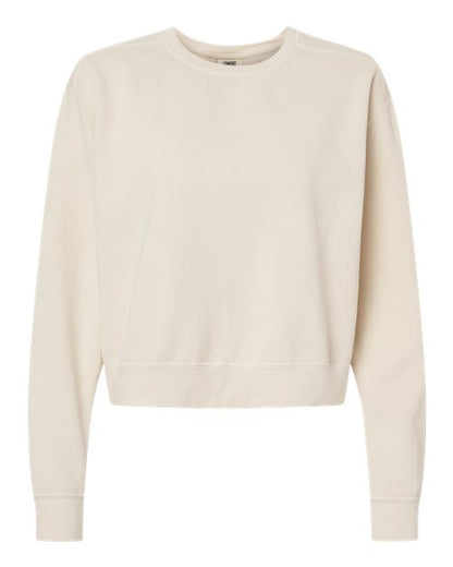 Comfort Colors Women's Garment-Dyed Mid-Length Crewneck Sweatshirt - 1566L - EMBROIDERED