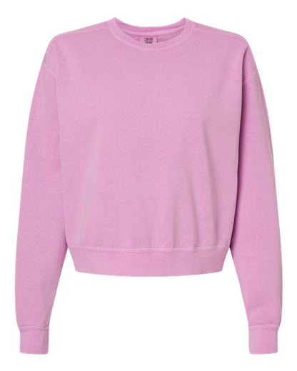 Comfort Colors Women's Garment-Dyed Mid-Length Crewneck Sweatshirt - 1566L - EMBROIDERED