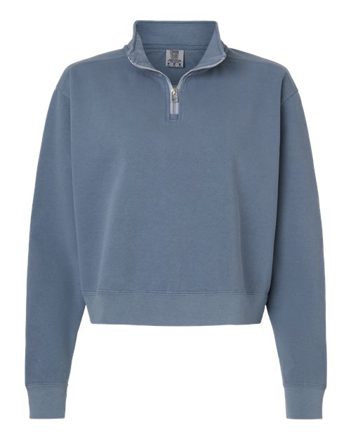 Comfort Colors Women's Garment-Dyed Mid-Length Quarter-Zip Sweatshirt - 1580L - EMBROIDERED
