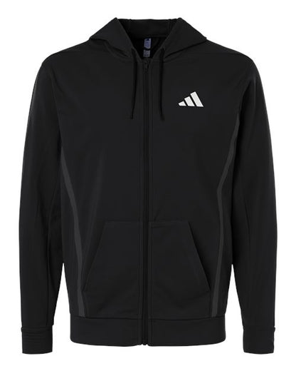 Adidas Men's Game & Go Fleece Full-Zip Hooded Sweatshirt - AT208 - EMBROIDERED