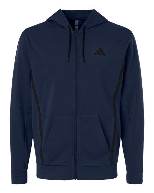 Adidas Men's Game & Go Fleece Full-Zip Hooded Sweatshirt - AT208 - EMBROIDERED