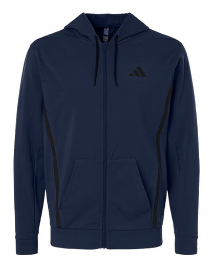 Adidas Men's Game & Go Fleece Full-Zip Hooded Sweatshirt - AT208 - EMBROIDERED