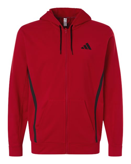 Adidas Men's Game & Go Fleece Full-Zip Hooded Sweatshirt - AT208 - EMBROIDERED