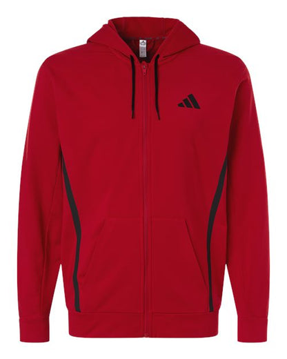 Adidas Men's Game & Go Fleece Full-Zip Hooded Sweatshirt - AT208 - EMBROIDERED