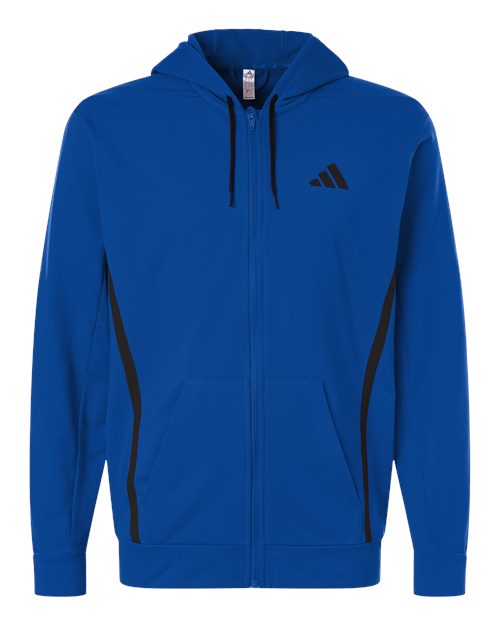 Adidas Men's Game & Go Fleece Full-Zip Hooded Sweatshirt - AT208 - EMBROIDERED