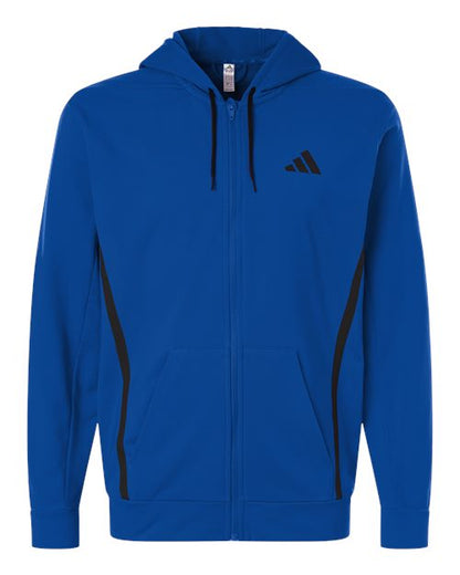 Adidas Men's Game & Go Fleece Full-Zip Hooded Sweatshirt - AT208 - EMBROIDERED