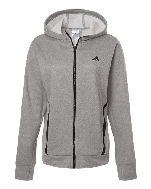 Adidas Women's Game & Go Fleece Full-Zip Hooded Sweatshirt - AT209 - EMBROIDERED
