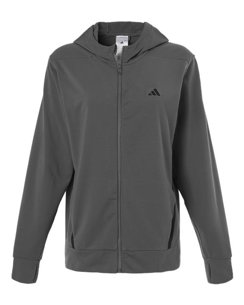 Adidas Women's Game & Go Fleece Full-Zip Hooded Sweatshirt - AT209 - EMBROIDERED