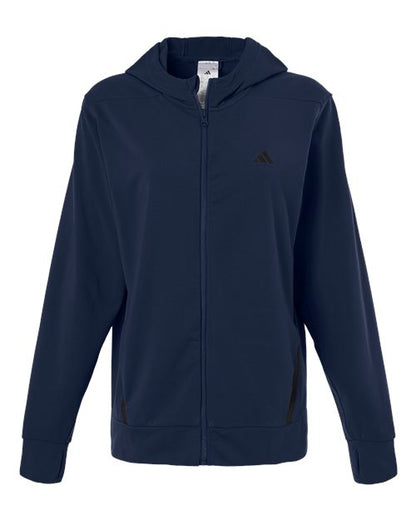 Adidas Women's Game & Go Fleece Full-Zip Hooded Sweatshirt - AT209 - EMBROIDERED