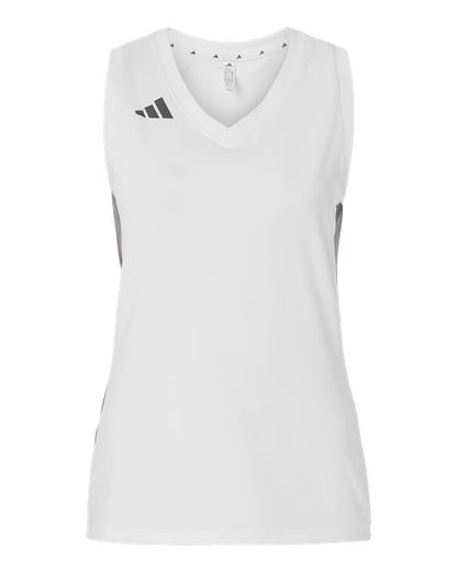 Adidas Women's Quickset V-Neck Sleeveless Jersey - AT120 - EMBROIDERED