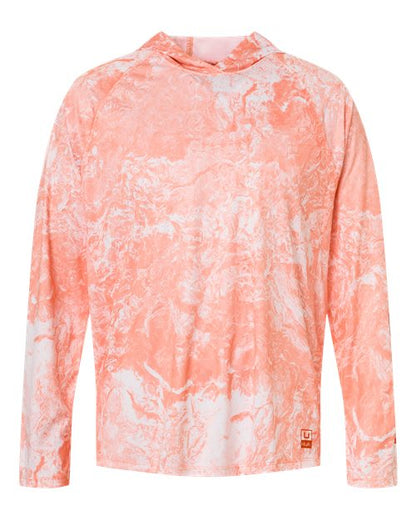 HUK Men's Pursuit Mossy Oak Printed Hooded Long Sleeve T-Shirt - H12L0047 - EMBROIDERED
