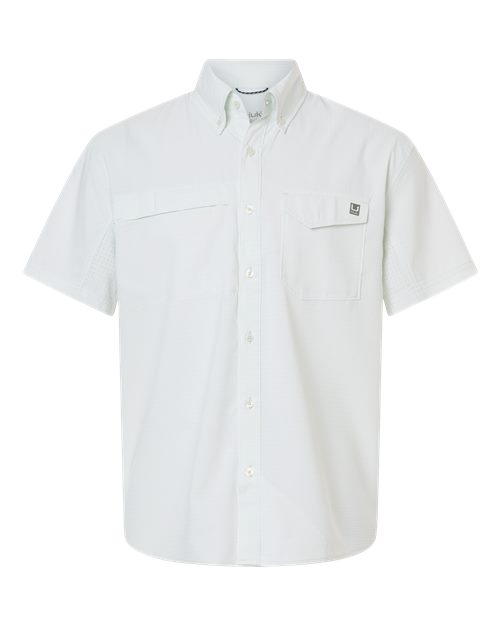 HUK Men's Tidepoint Printed Short Sleeve Shirt - H1500220 - EMBROIDERED