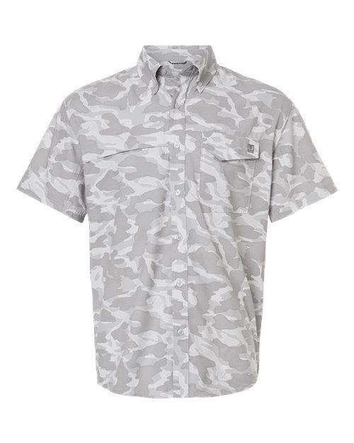 HUK Men's Tidepoint Printed Short Sleeve Shirt - H1500220 - EMBROIDERED