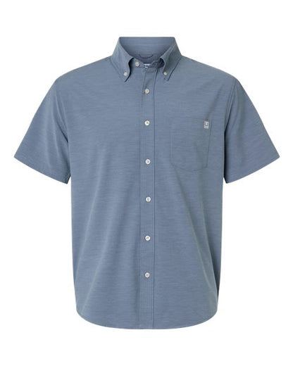 HUK Men's Kona Short Sleeve Solid Shirt - H150154 - EMBROIDERED