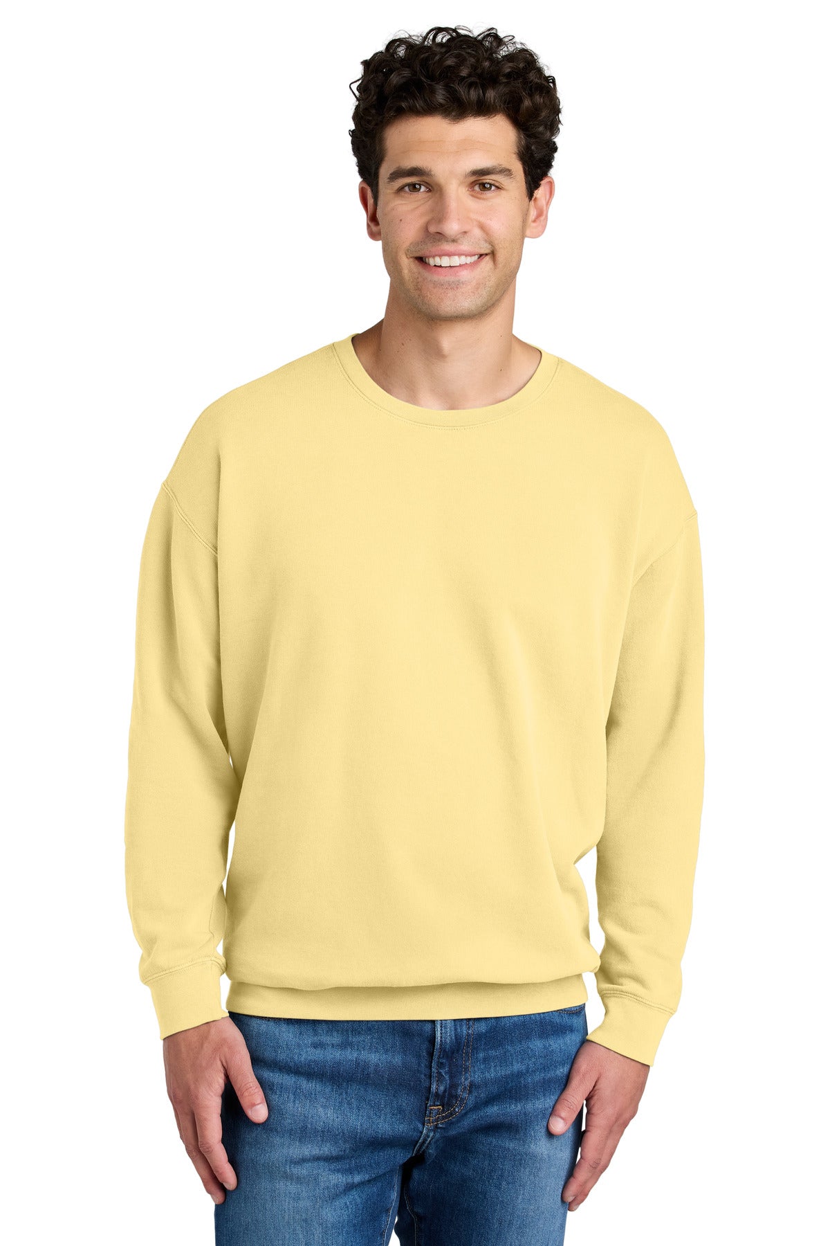 Comfort Colors Lightweight Crewneck Sweatshirt 1466 - EMBROIDERED