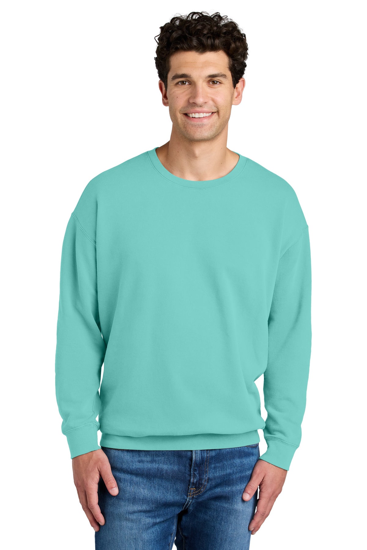 Comfort Colors Lightweight Crewneck Sweatshirt 1466 - EMBROIDERED
