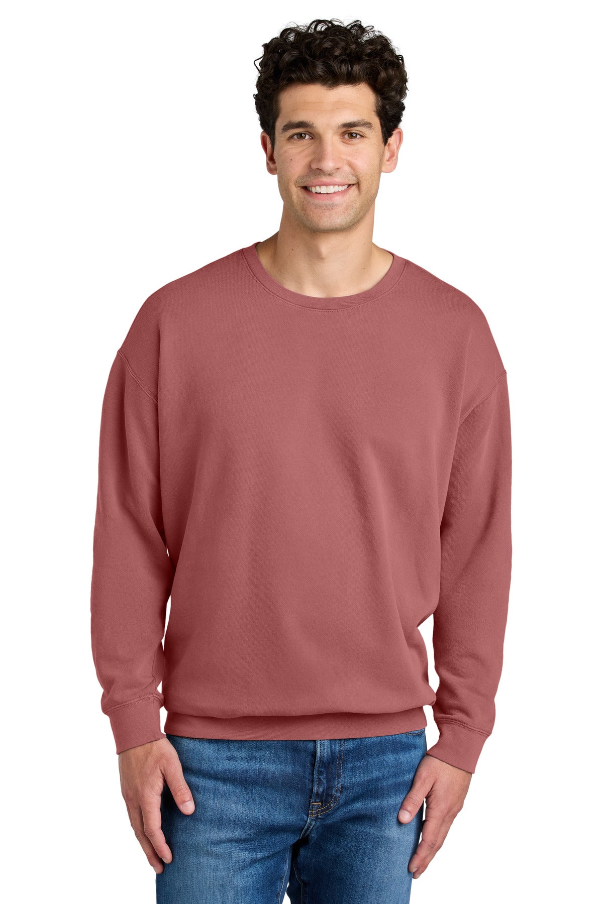 Comfort Colors Lightweight Crewneck Sweatshirt 1466 - EMBROIDERED