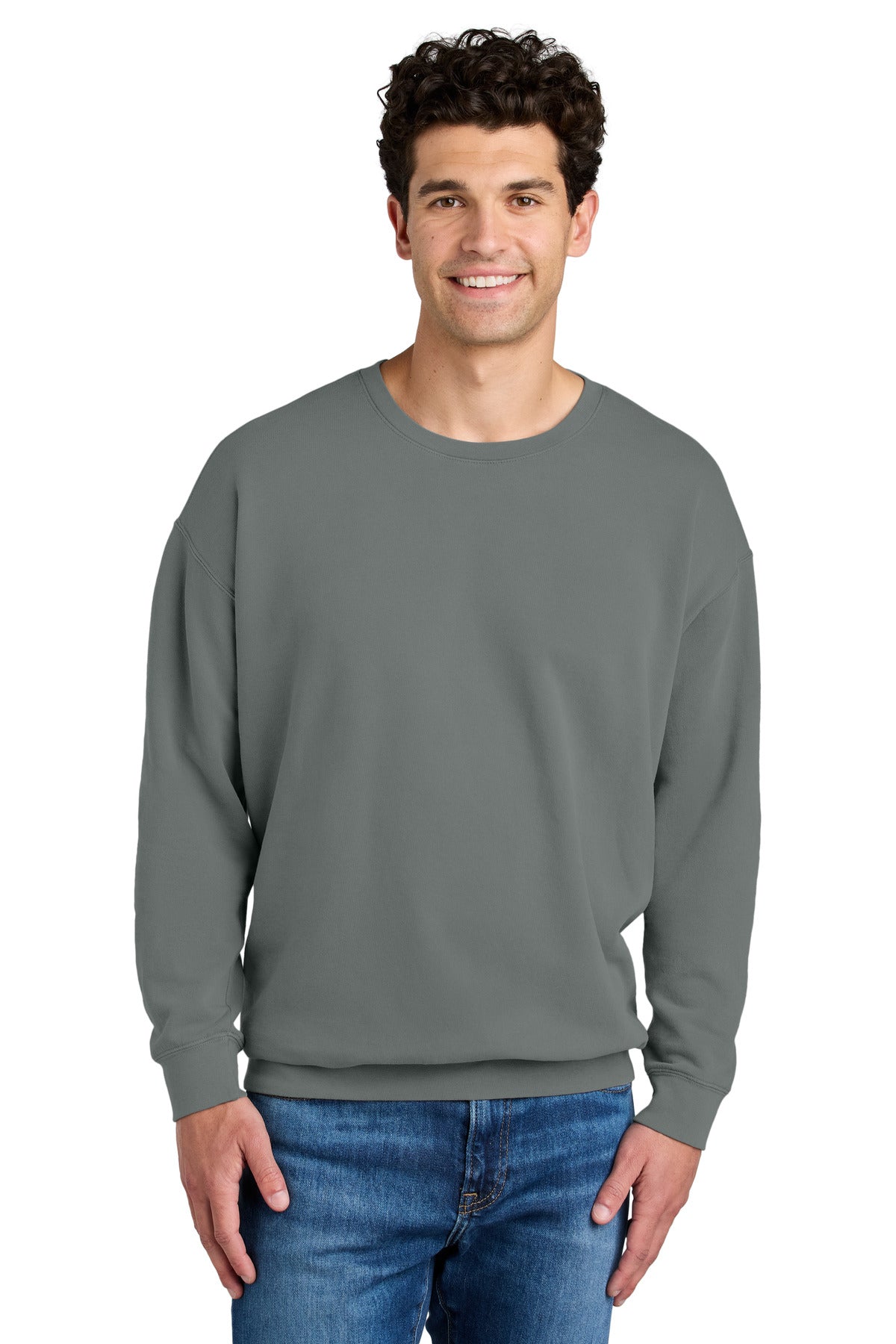 Comfort Colors Lightweight Crewneck Sweatshirt 1466 - EMBROIDERED