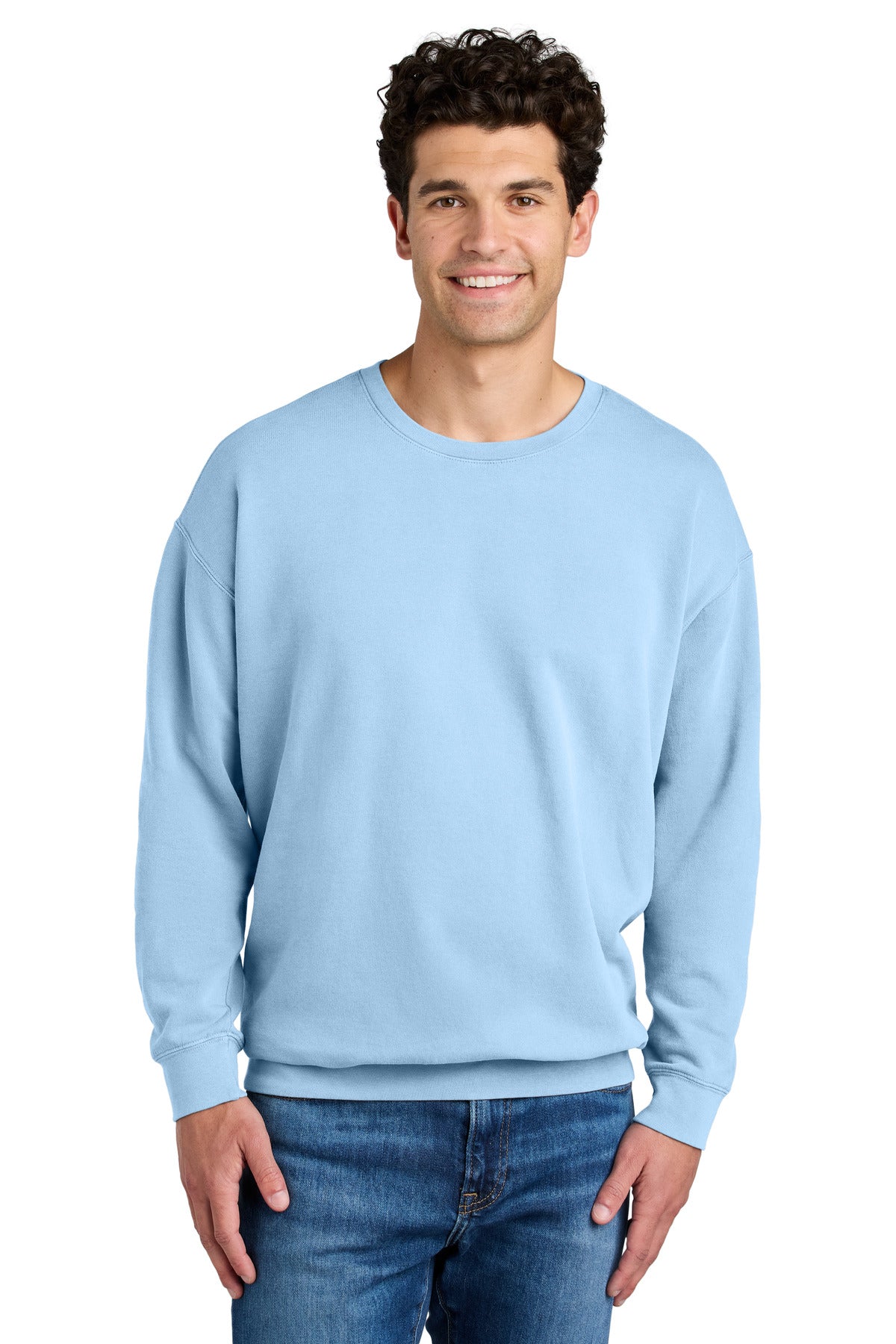 Comfort Colors Lightweight Crewneck Sweatshirt 1466 - EMBROIDERED