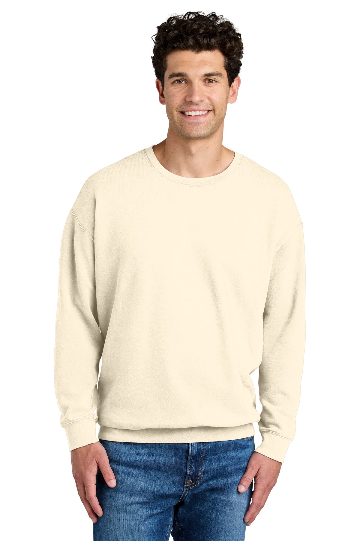 Comfort Colors Lightweight Crewneck Sweatshirt 1466 - EMBROIDERED