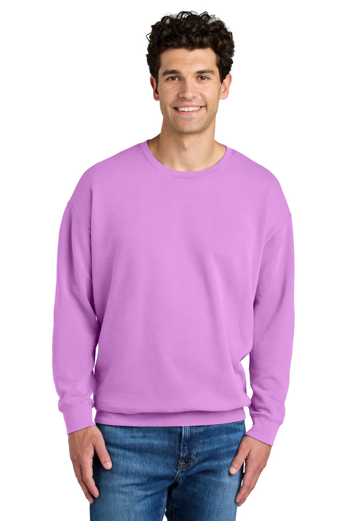 Comfort Colors Lightweight Crewneck Sweatshirt 1466 - EMBROIDERED