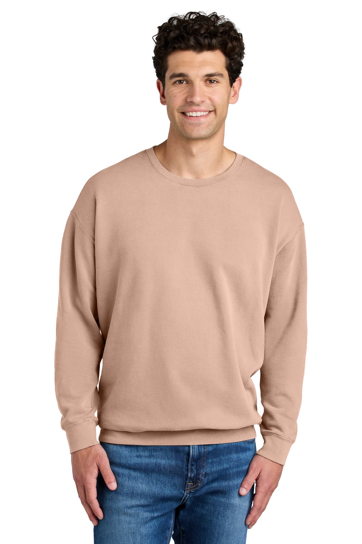 Comfort Colors Lightweight Crewneck Sweatshirt 1466 - EMBROIDERED