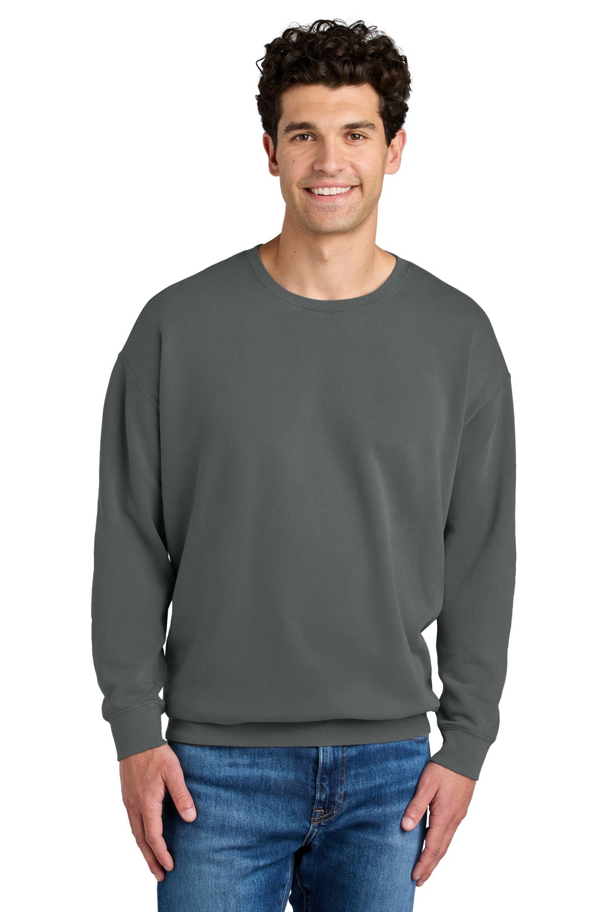 Comfort Colors Lightweight Crewneck Sweatshirt 1466 - EMBROIDERED