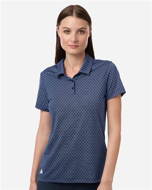 Adidas Women's 4-Way Stretch Printed Polo - A717 - EMBROIDERED