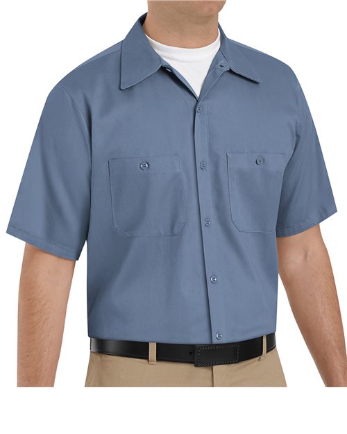 Red Kap Men's Cotton Short Sleeve Uniform Shirt - SC40 - EMBROIDERED