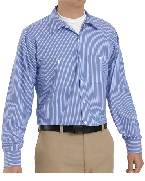 Red Kap Men's Premium Long Sleeve Work Shirt - SP10 - EMBROIDERED