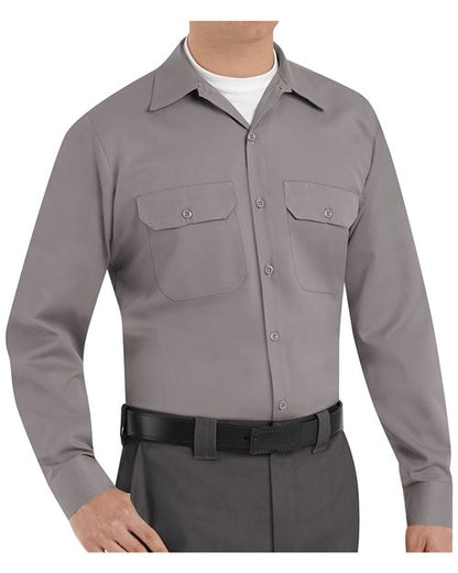 Red Kap Men's Utility Long Sleeve Work Shirt - ST52 - EMBROIDERED