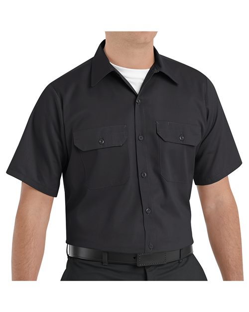 Red Kap Men's Utility Short Sleeve Work Shirt - ST62 - EMBROIDERED