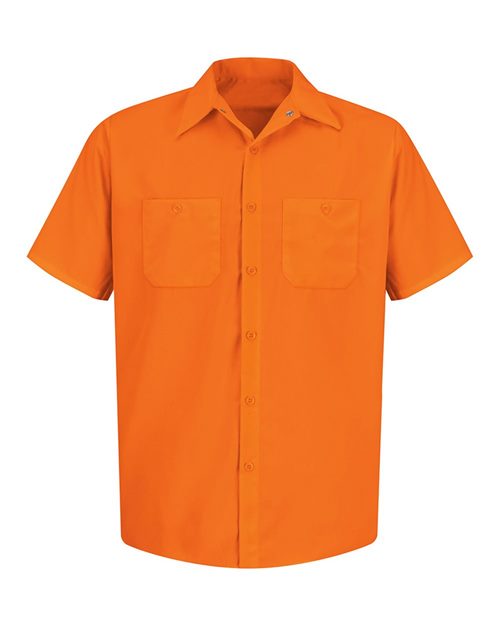 Red Kap Men's Enhanced Visibility Short Sleeve Work Shirt - SS24 - EMBROIDERED