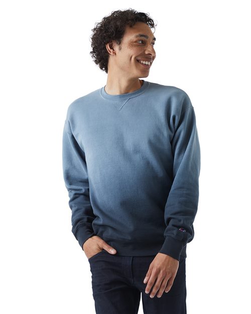 Champion. Unisex Dip Dye Crewneck Sweatshirt. CD400D