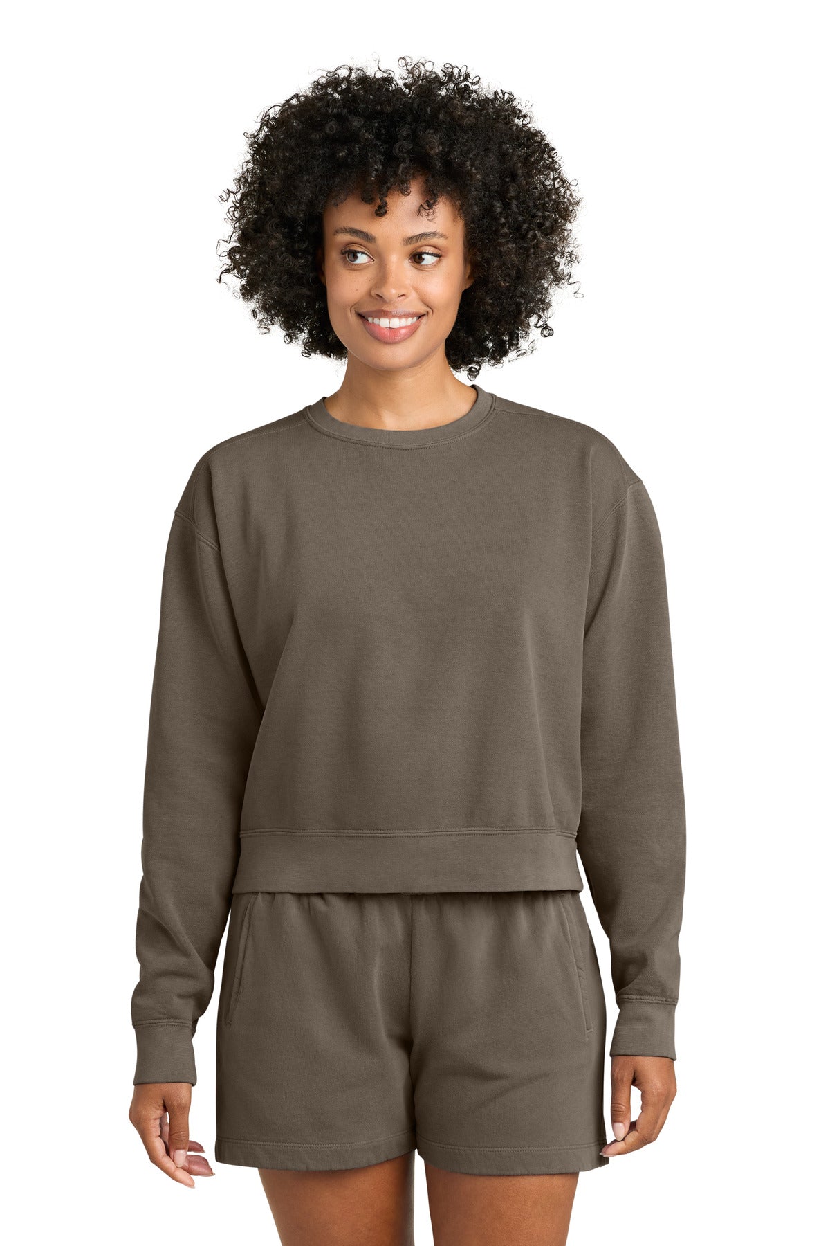 Comfort Colors Women's Mid-Length Crewneck Sweatshirt 1566L - EMBROIDERED