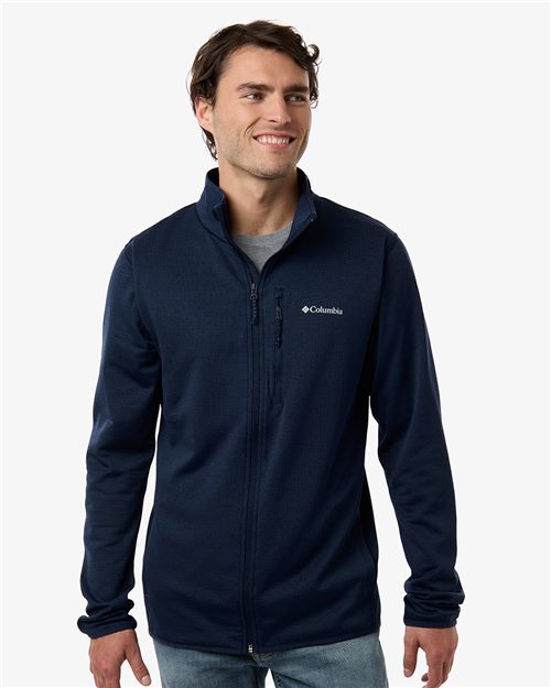 Columbia Men's Essential Hike™ Grid Fleece Full-Zip - 213684 - EMBROIDERED