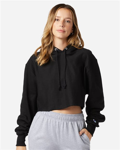 Champion Women's Reverse Weave® Hooded Cropped Sweatshirt - RW01W - EMBROIDERED