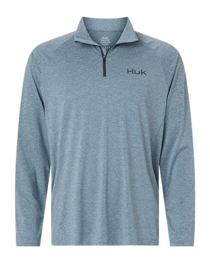 HUK Men's Airweight Heather Quarter-Zip Pullover - H1200715 - EMBROIDERED