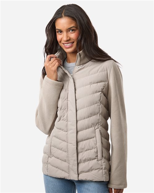 Weatherproof Women's Mixed Media Chevron Jacket - W26719 - EMBROIDERED
